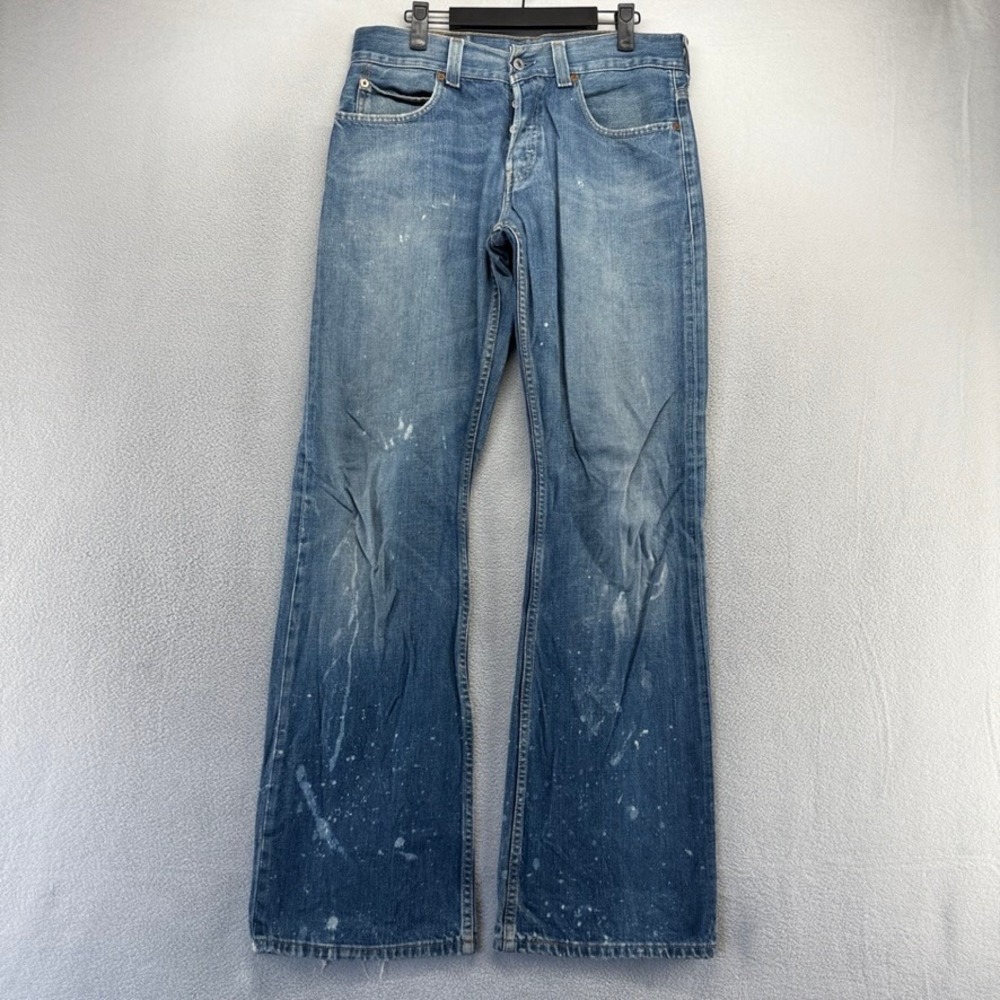 Vintage Levis Jeans Mens 32x34 Blue 512 Bootcut Denim Baggy Y2k Paint Boot 2000s